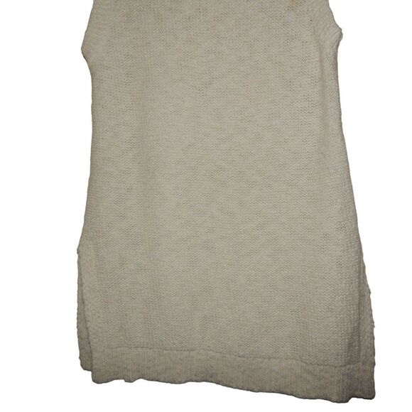 ANN TAYLOR LOFT women's medium white cream knit tunic sleeveless sweater top - Picture 10 of 13